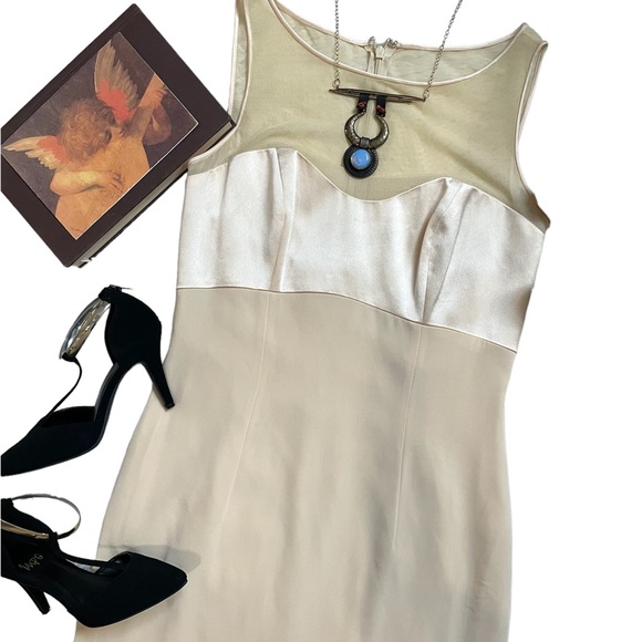 Vintage Blacktie Oleg Cassini nude champagne gala holiday dress - Picture 6 of 16